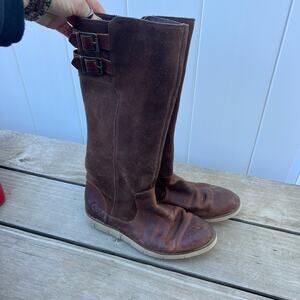 Timberland Lakeville Brown Distressed Leather Suede Knee High Boots US 8